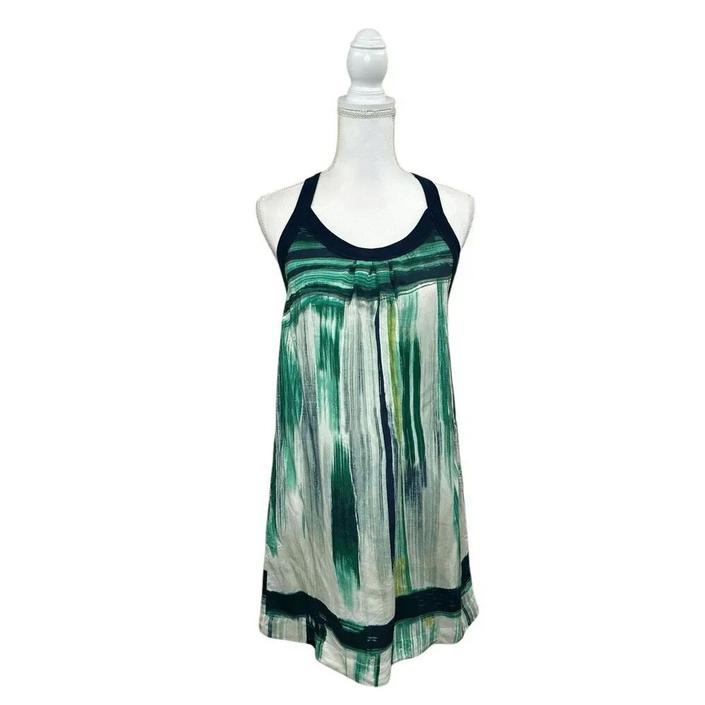 Lucky Brand Silk Summer Racerback Mini Dress Pockets Tye Dye Women’s Size Medium